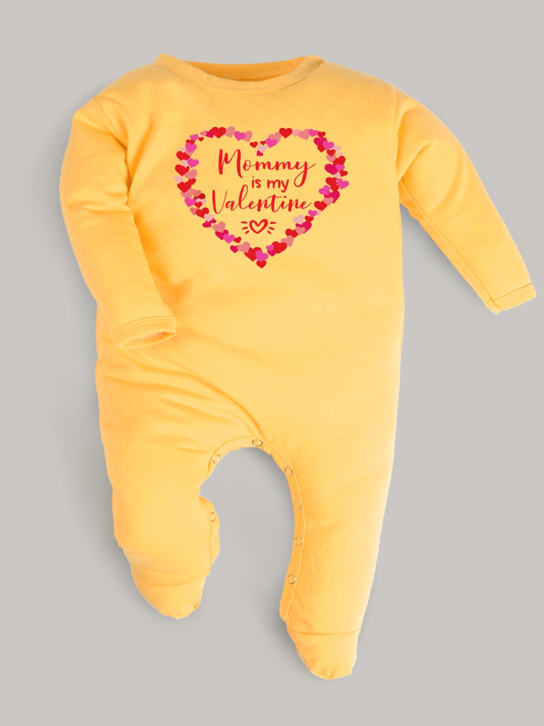 

FFLIRTYGO Infants Valentine Day Printed Cotton Sleepsuit, Yellow
