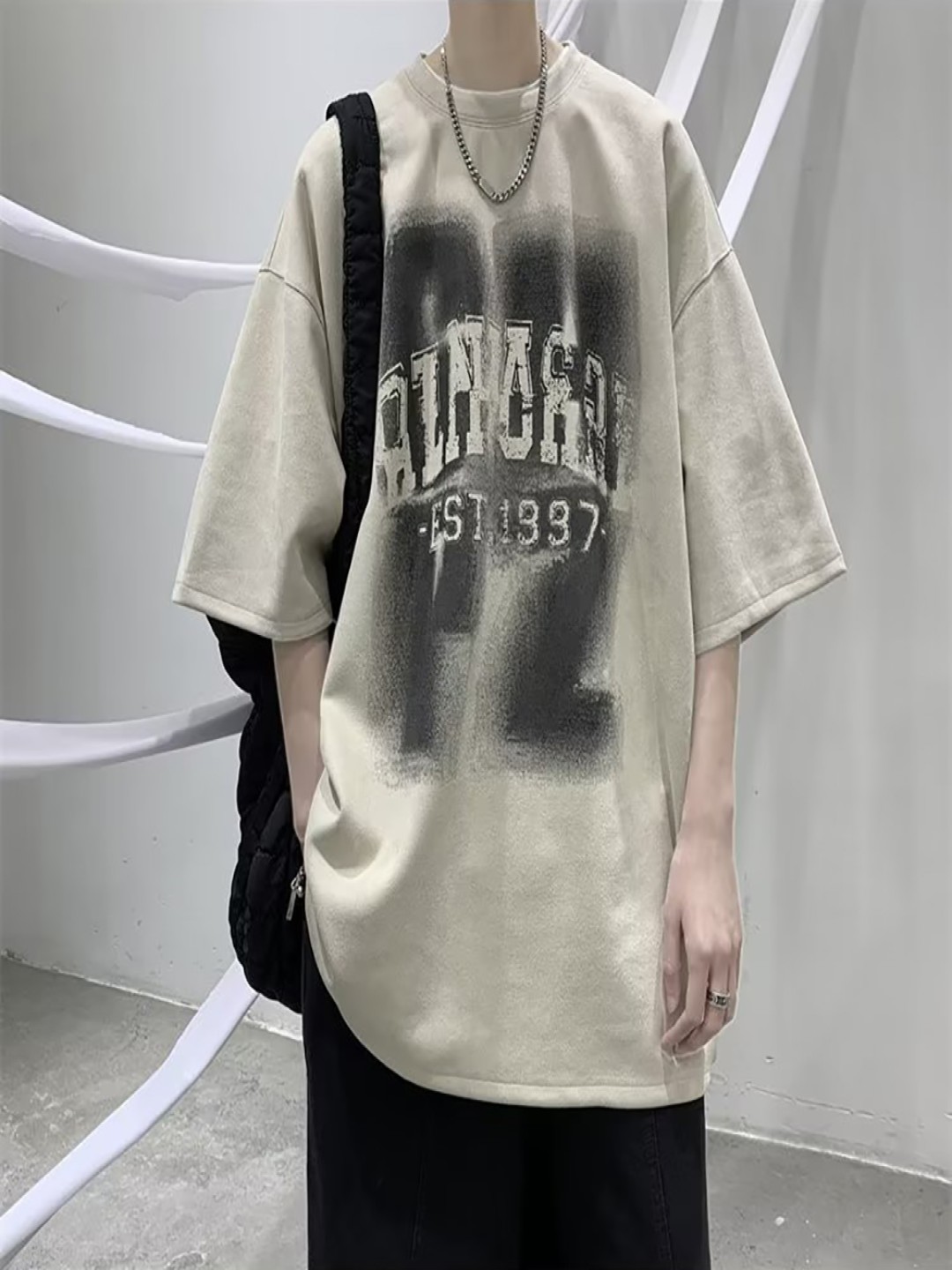 

StyleCast x Revolte Men Typography Printed Round Neck Cotton T-shirt, Beige