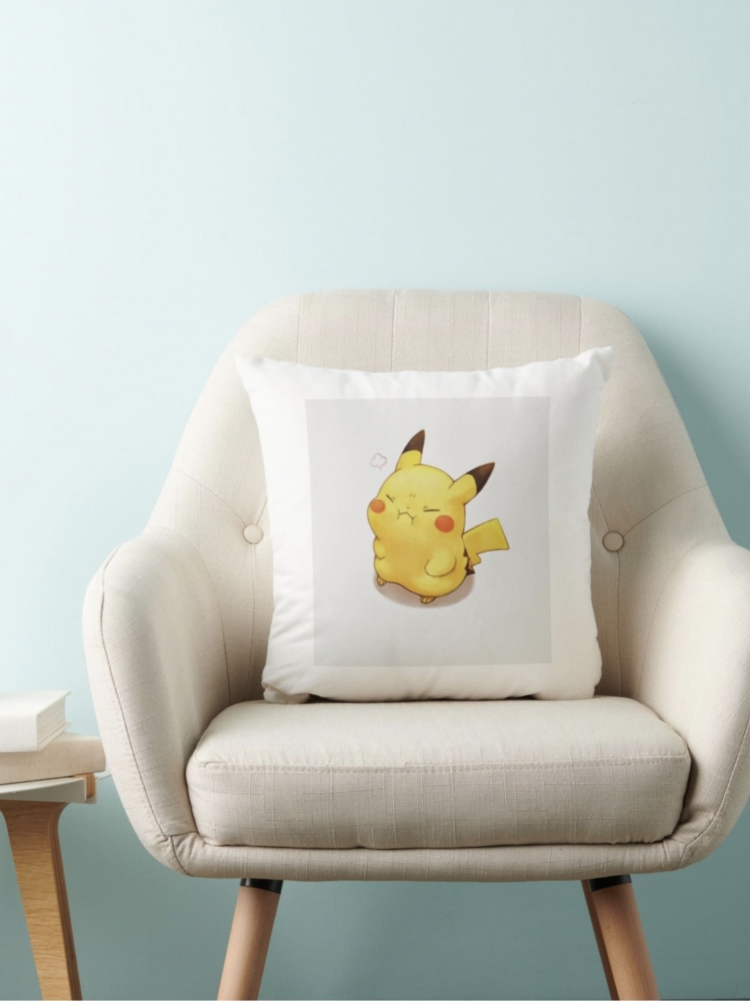 

Anikmart White & Yellow Printed Prefilled Square Cushion