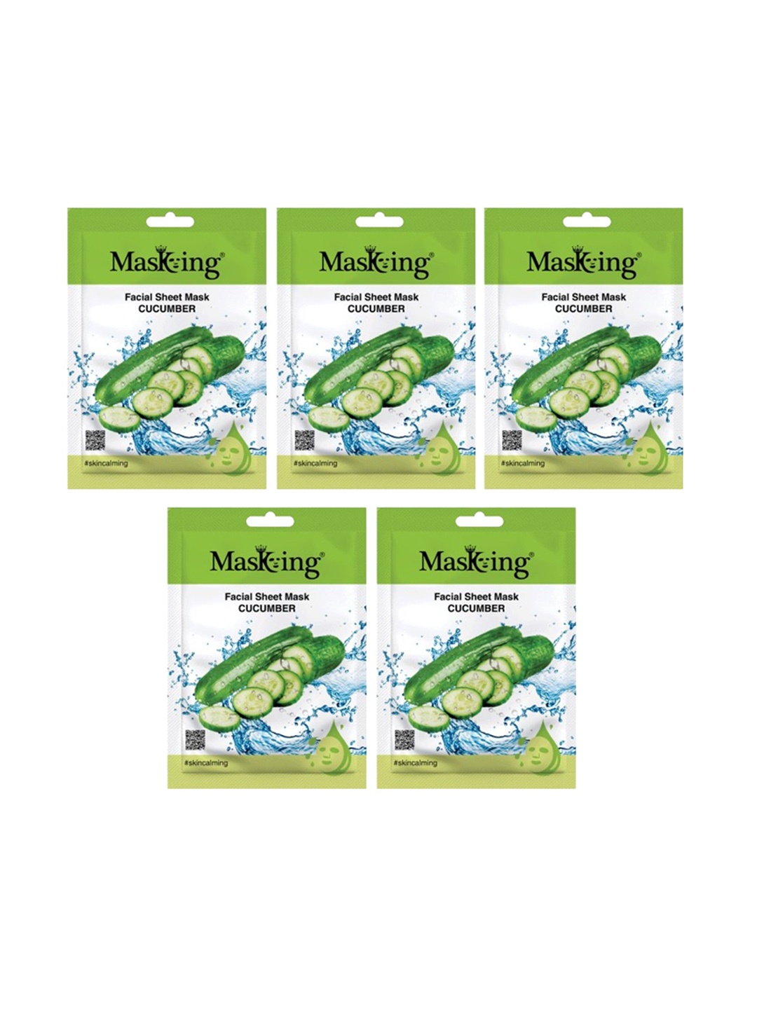 

MasKing Set Of 5 Cucumber Facial Sheet Mask - 1 Pc Each, White
