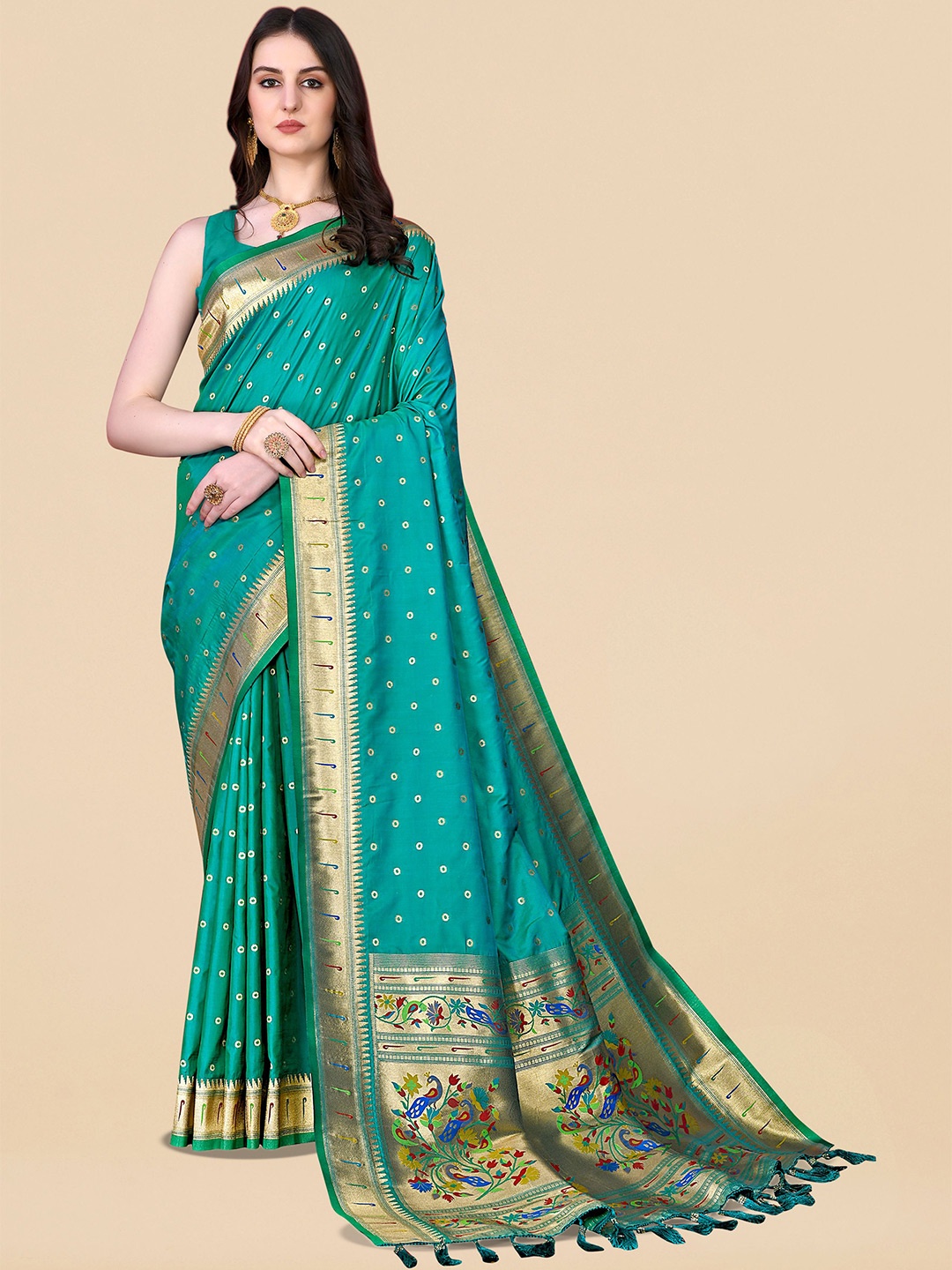 

bansari textiles Woven Design Zari Banarasi Saree, Blue