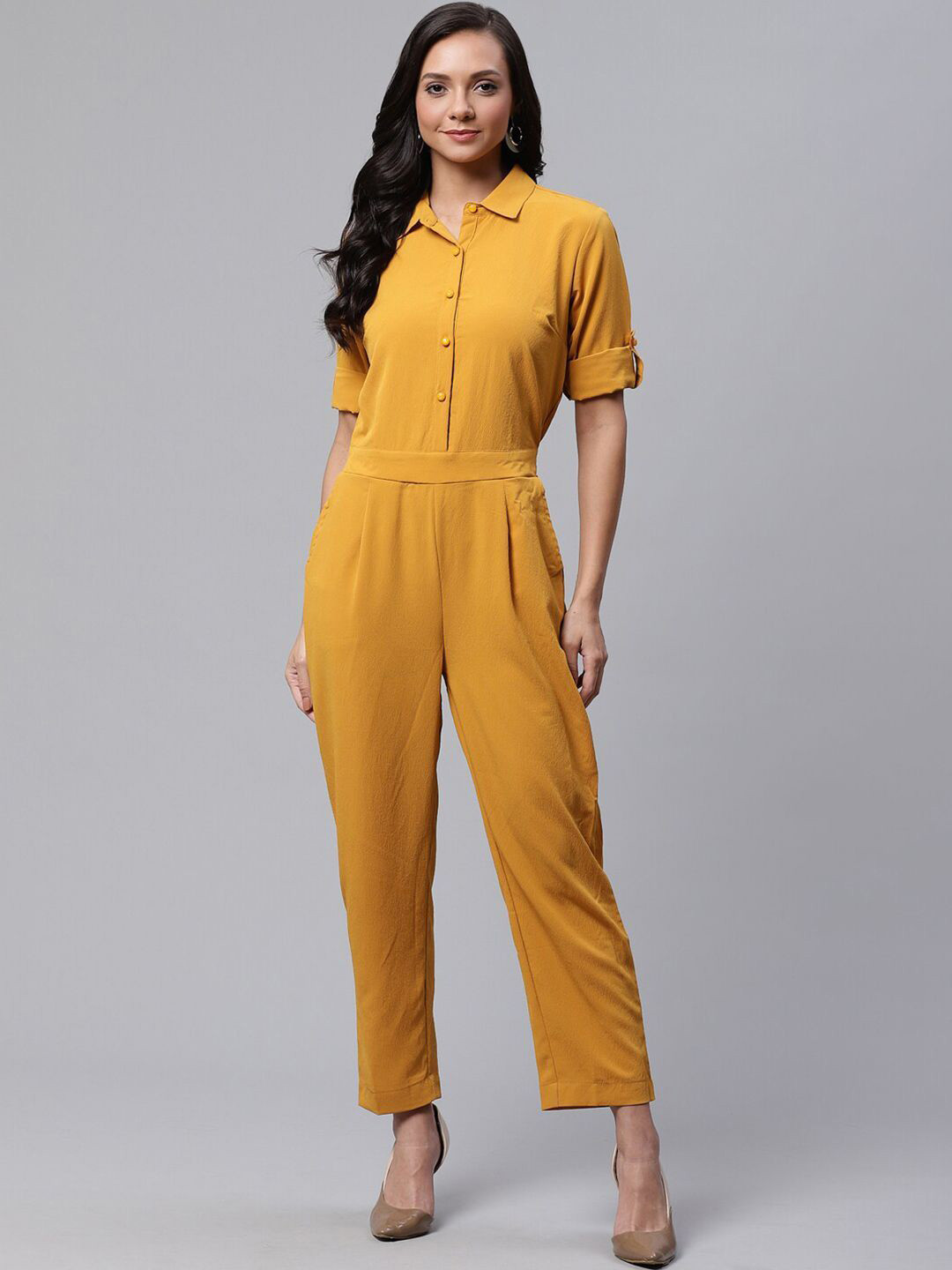 

DressBerry Floral Print Crepe A-Line Maxi Dress, Mustard