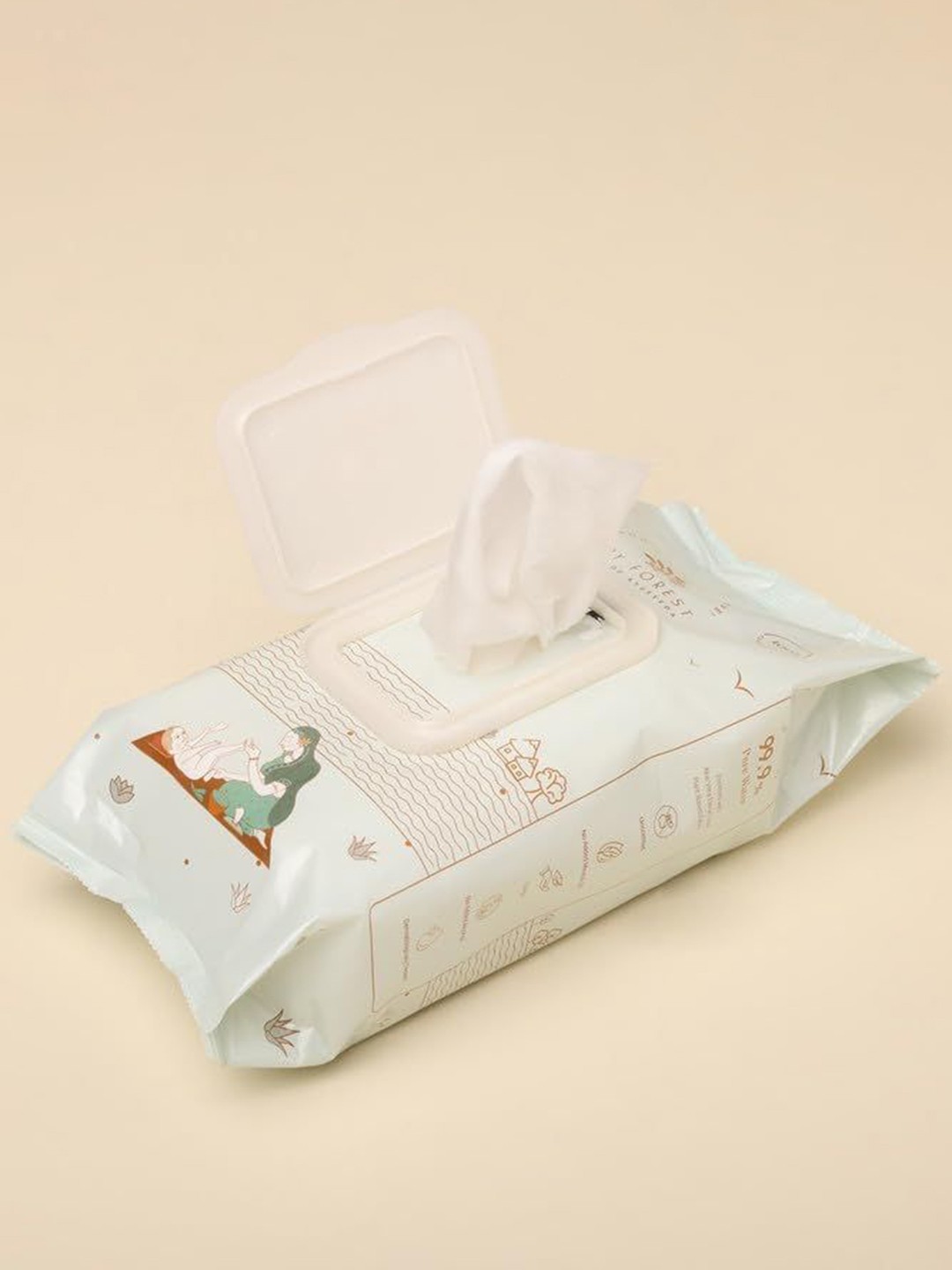 

Baby Forest Set Of 2 Neer 99.9% Water Baby Wipes - 72 Wipes Each, White