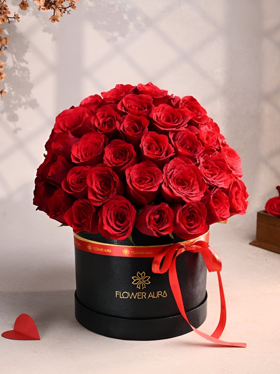 

Floweraura Red & Black 45 Pieces Roses Fresh Flowers Bouquet