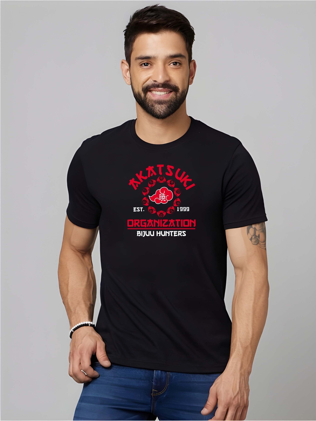 

Krimmple Men Pure Cotton T-shirt, Black