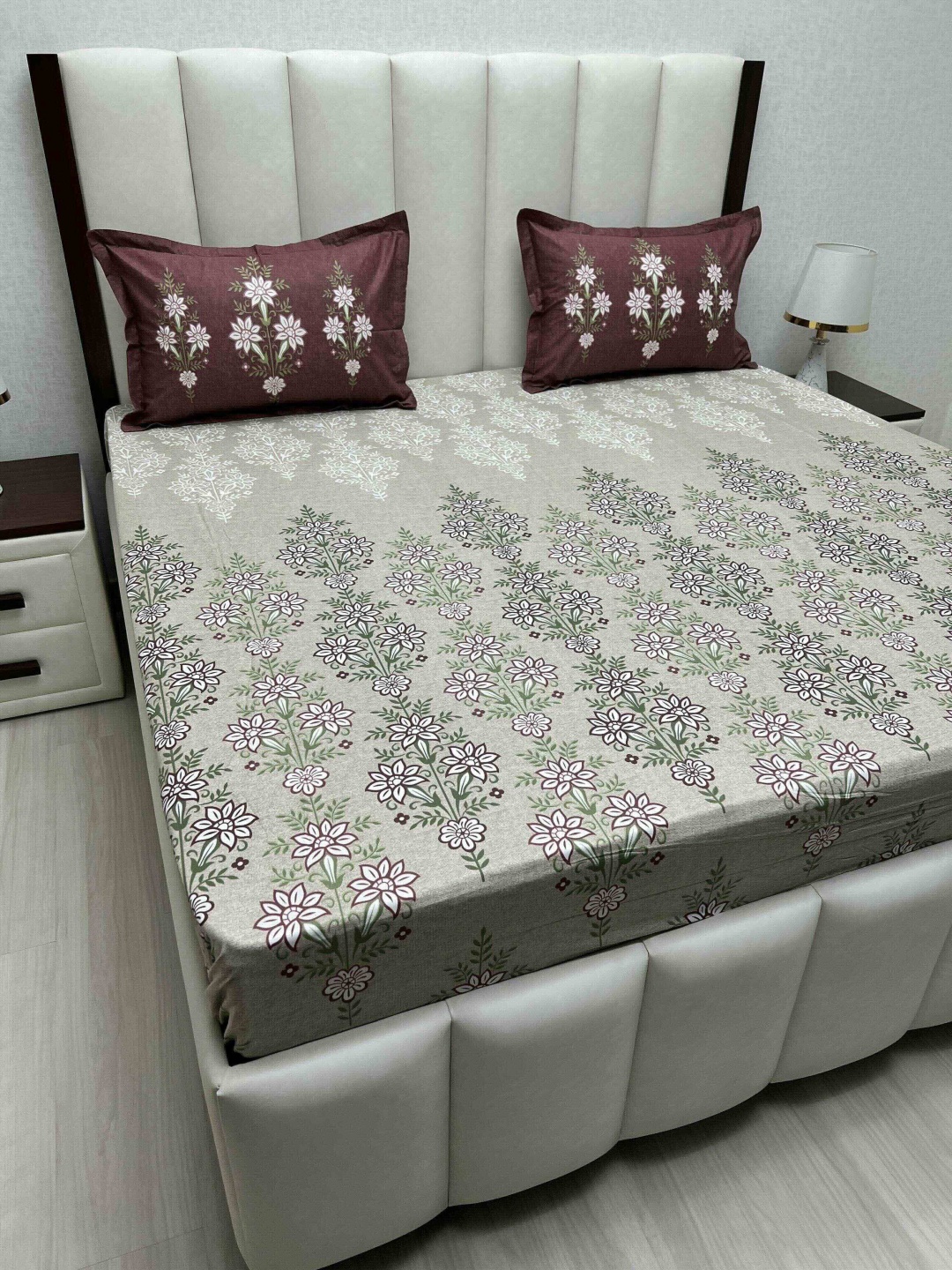 

Pure Decor Cotton King Size Double Bed Bedsheet With 2 Pillow Covers 2.74m X 2.74m, Green