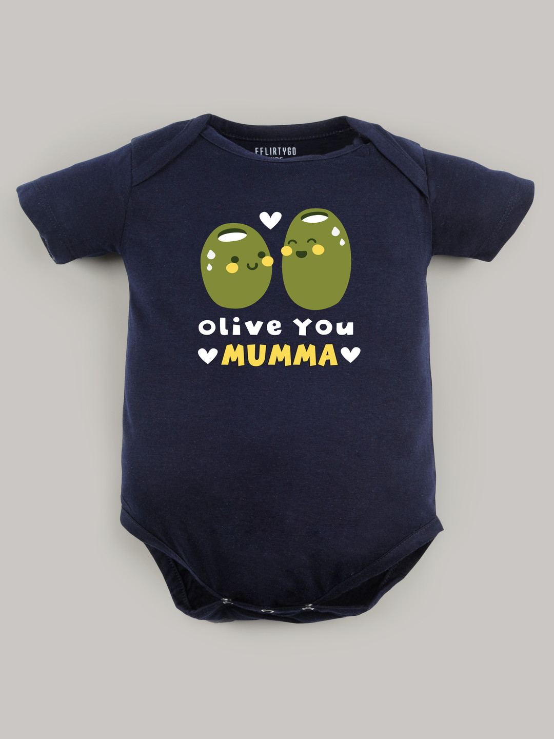 

FFLIRTYGO Infants Valentine day Printed Cotton Bodysuit, Navy blue