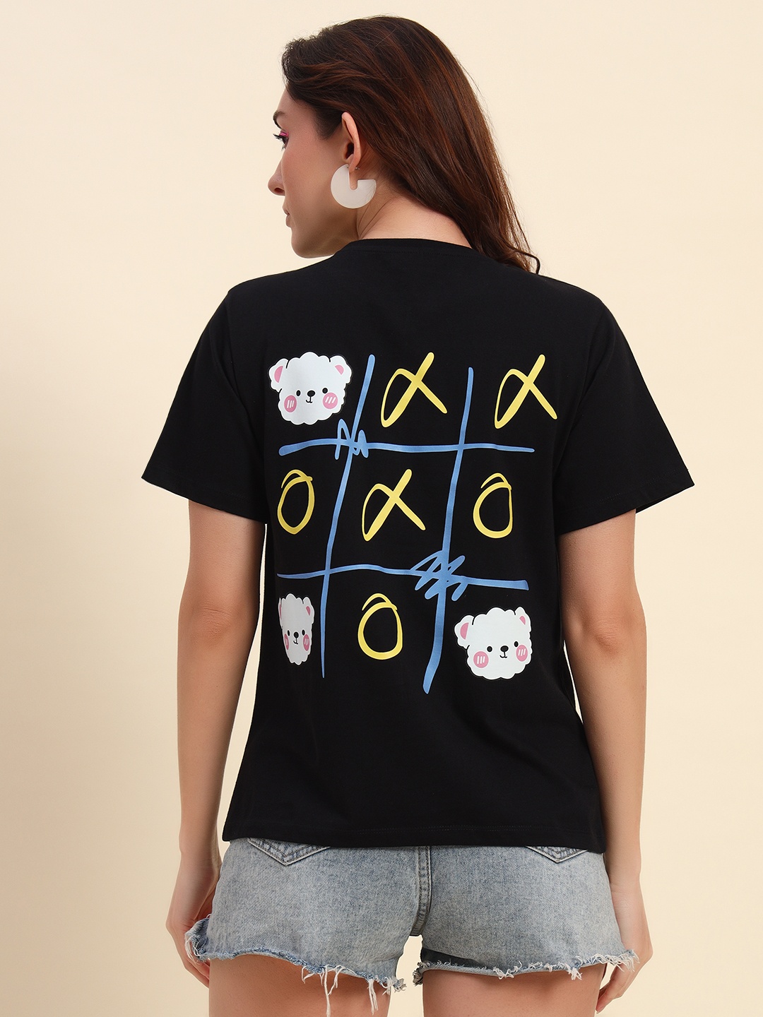 

The Dry State Women Printed Applique T-shirt, Black