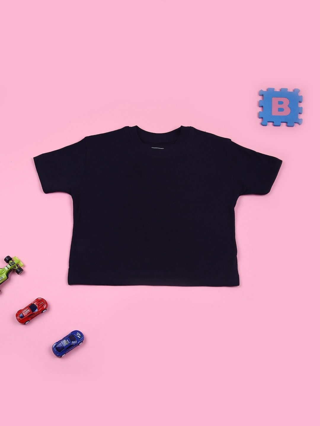 

V-Mart Boys Solid Round Neck Cotton T-shirt, Navy blue