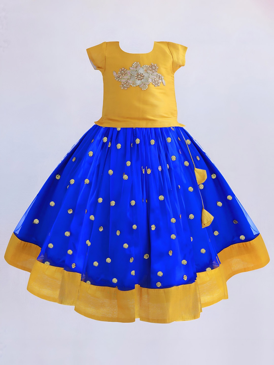 

STANWELLS KIDS Girls Embroidered Ready to Wear Lehenga &, Blue