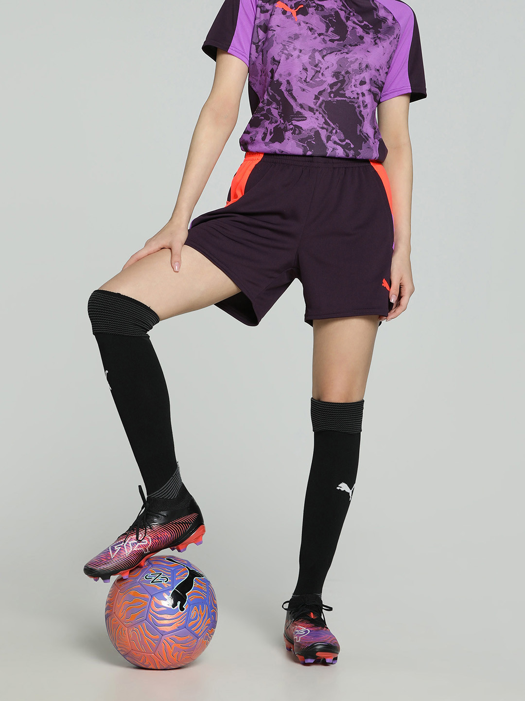 

Puma Women IndividualBLAZE Football Shorts, Purple