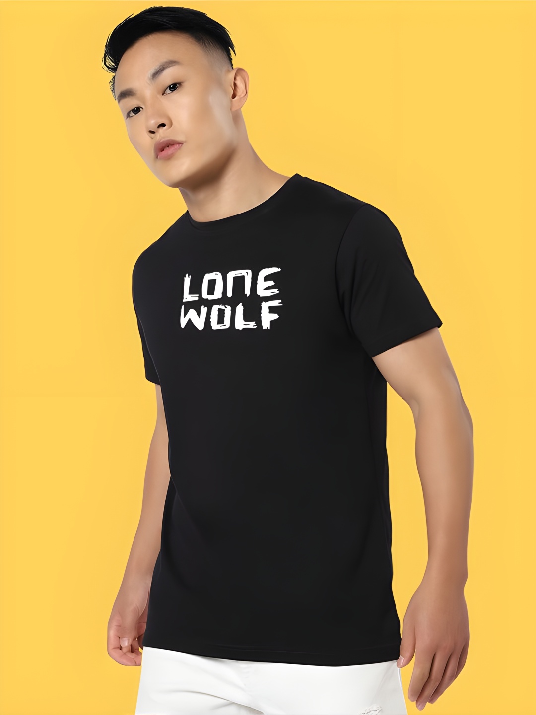 

BOWLIFESTYLE Men Pure Cotton T-shirt, Black
