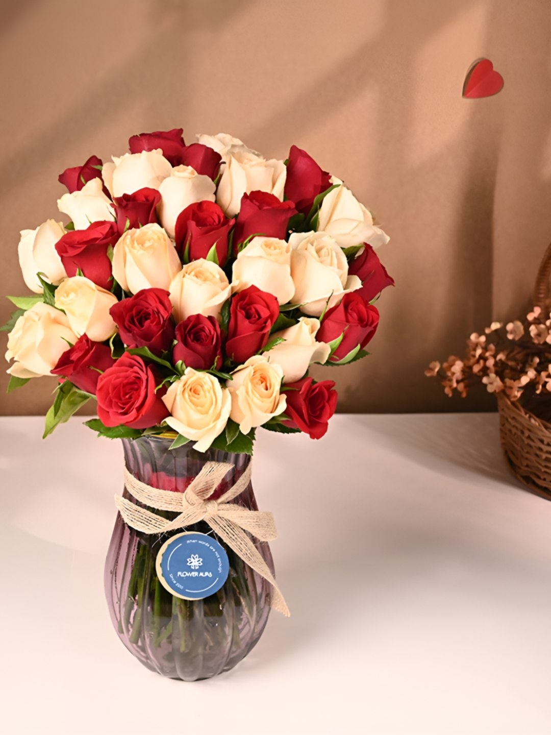 

Floweraura Red & Yellow 30 Pieces Roses Fresh Flowers Bouquet