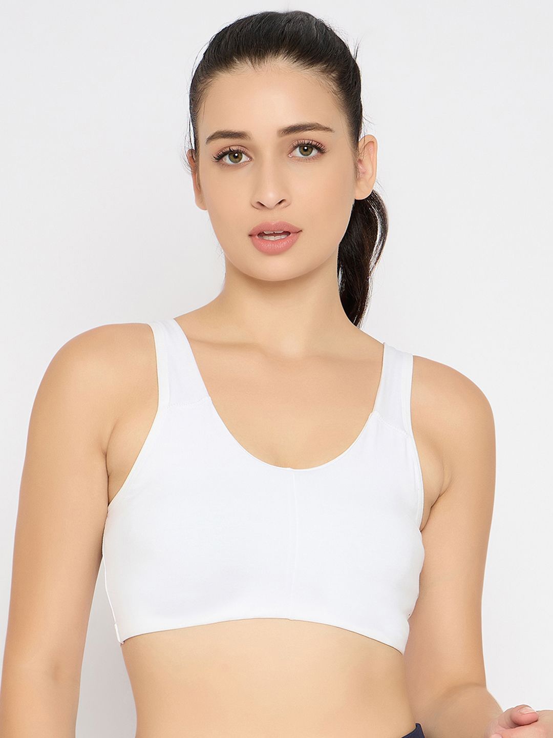 

Clovia Full Coverage Lightly Padded Cotton T-shirt Bra, White