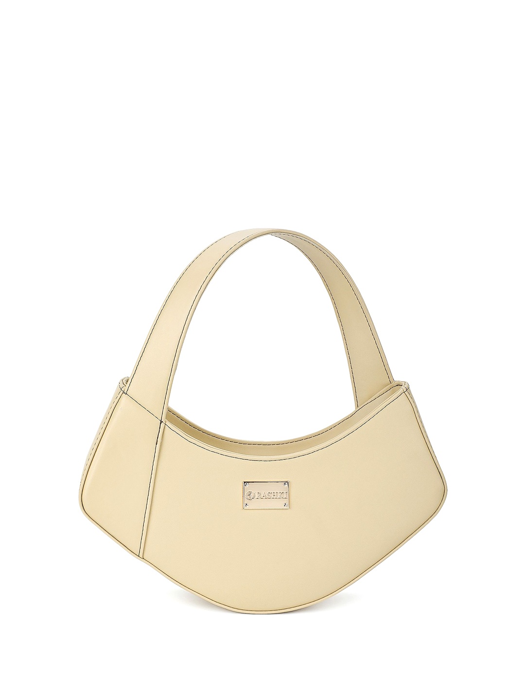 

RASHKI Women Solid Structured Hobo Bag, Cream
