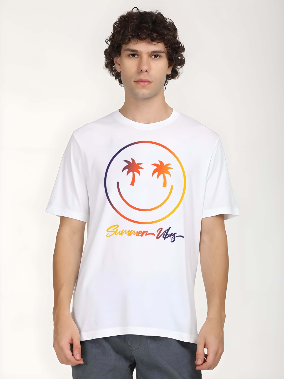 

BOWLIFESTYLE Men Pure Cotton T-shirt, White