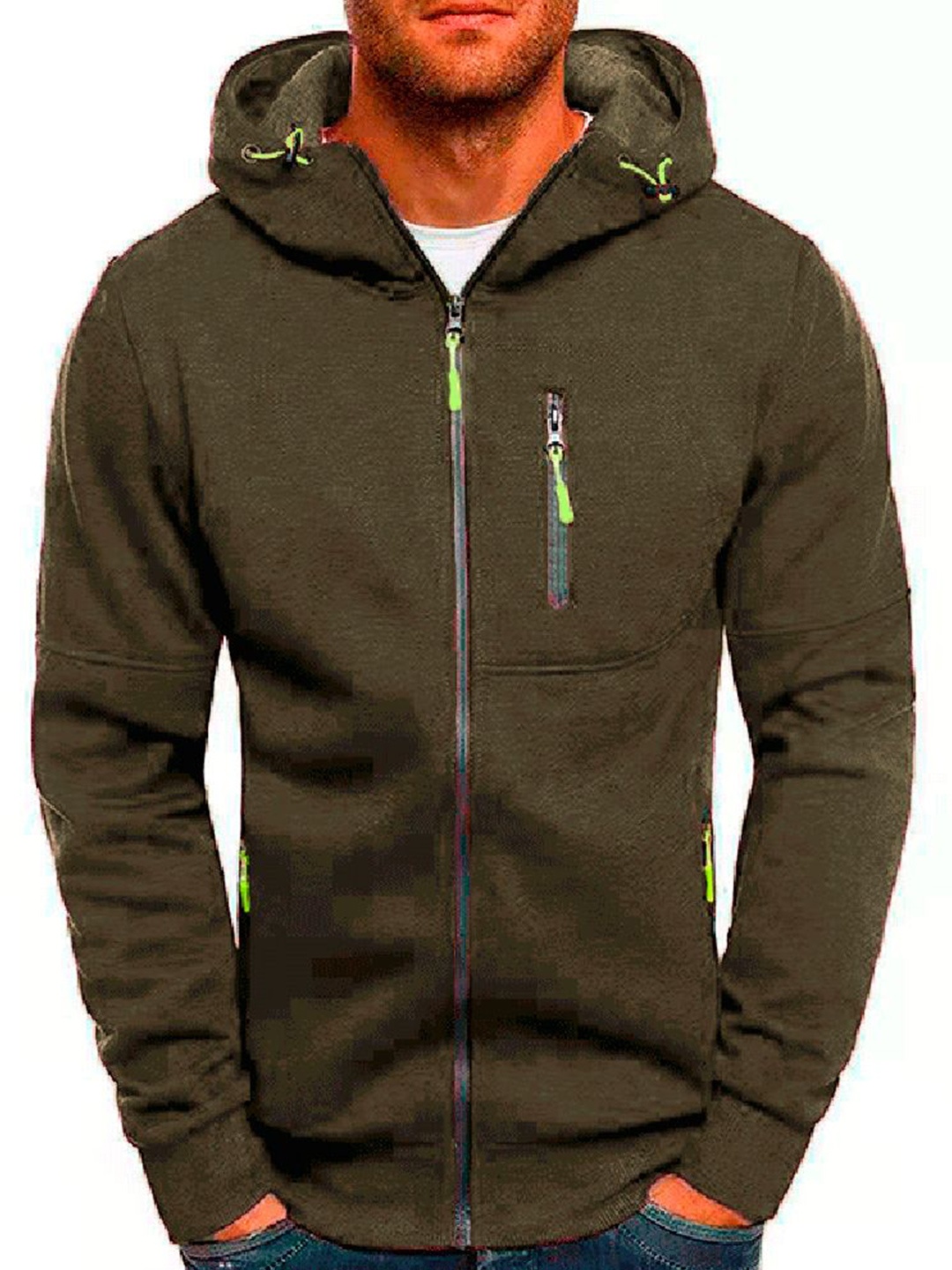 

StyleCast x Revolte Men Hooded Sweatshirt, Green