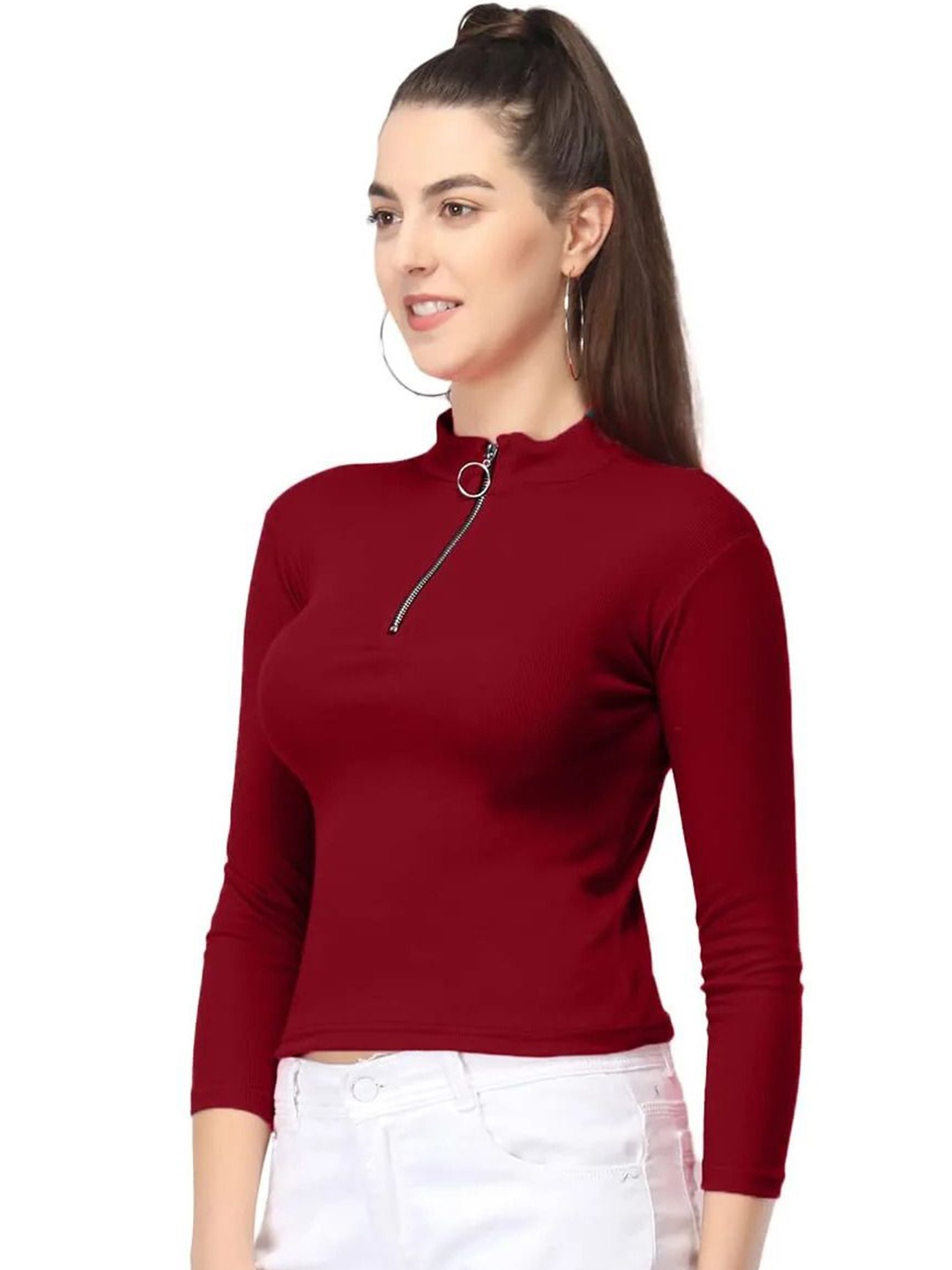 

STYLE PREZONE Top, Maroon