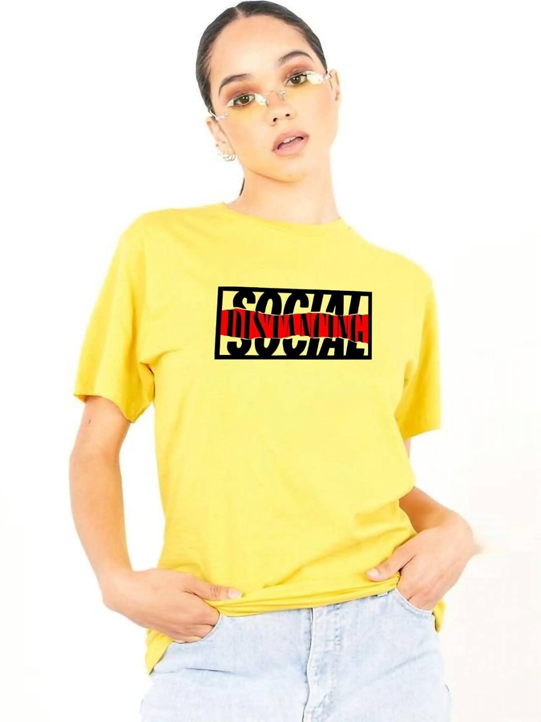 

VLAM Women Printed T-shirt, Yellow