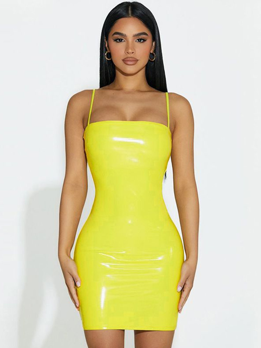 

StyleCast x Revolte Shoulder Straps Bodycon Mini Dress, Yellow