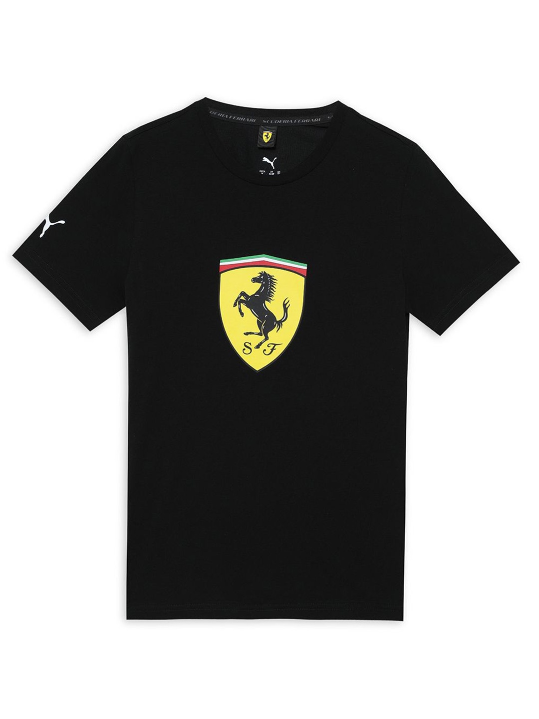 

PUMA Motorsport Kids Scuderia Ferrari Race Brand Logo Printed Cotton T-shirt, Black