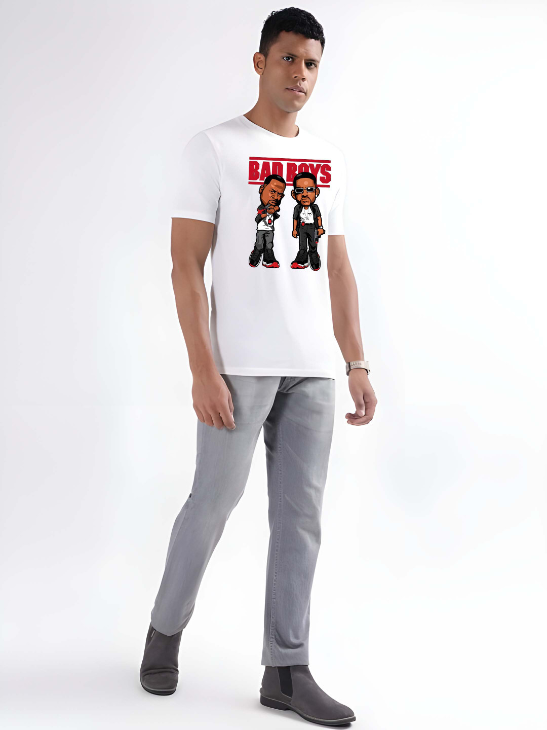 

BOWLIFESTYLE Men Pure Cotton T-shirt, White