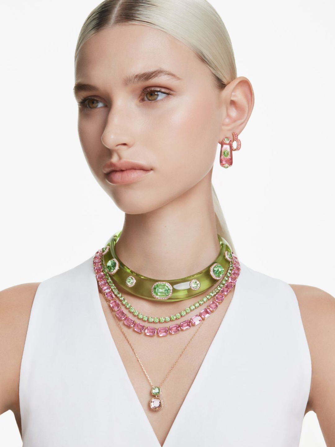 

SWAROVSKI Gold-Plated Crystal Stone Studded Chain