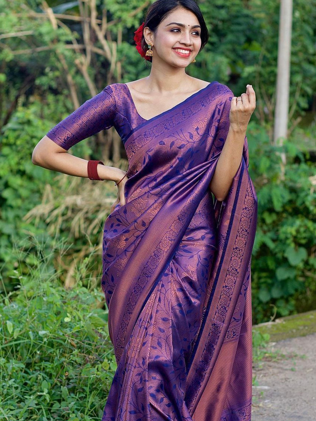 

bansari textiles Woven Design Zari Pure Silk Tussar Saree, Blue