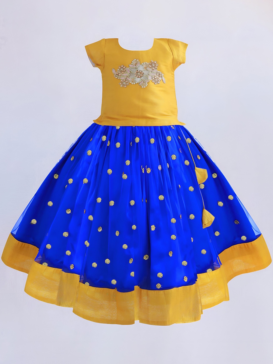

STANWELLS KIDS Girls Embroidered Ready to Wear Lehenga &, Blue