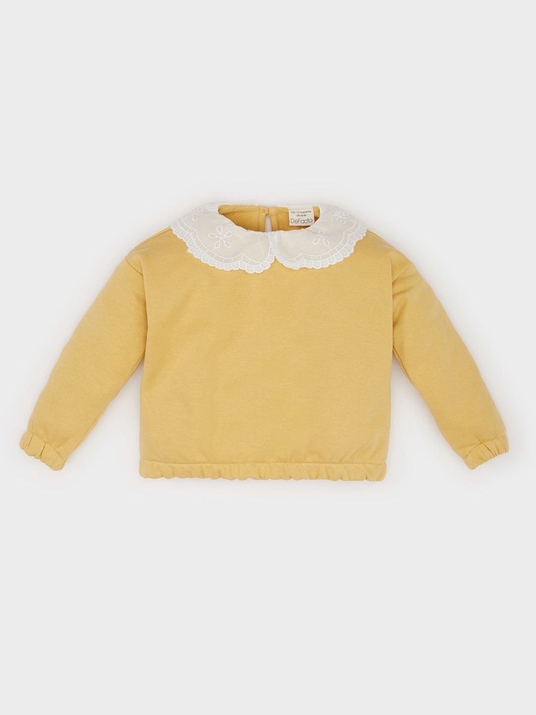 

DeFacto Girls Peter Pan Collar Pullover Sweater, Yellow