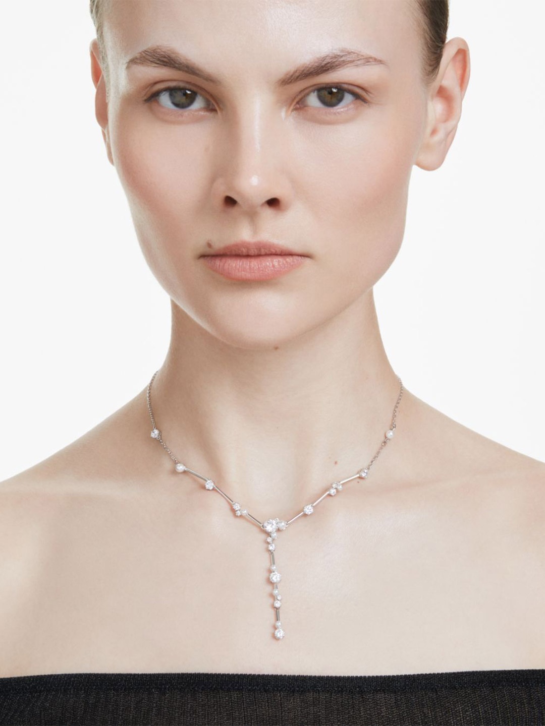 

SWAROVSKI Rhodium-Plated Crystal Stone Studded Chain, Silver