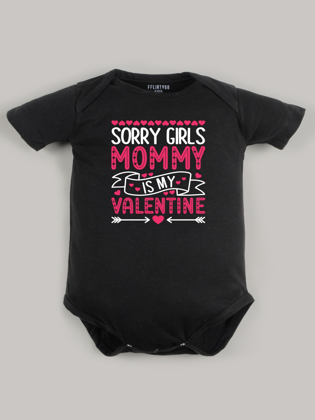 

FFLIRTYGO Infants Printed Cotton Bodysuit, Black