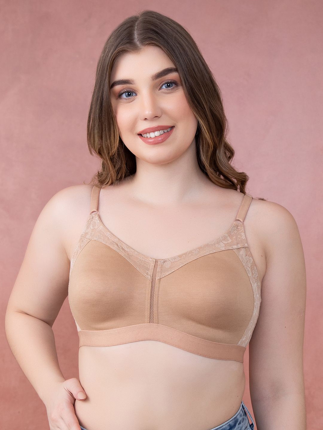 

Clovia Full Coverage Cotton T-shirt Bra, Beige
