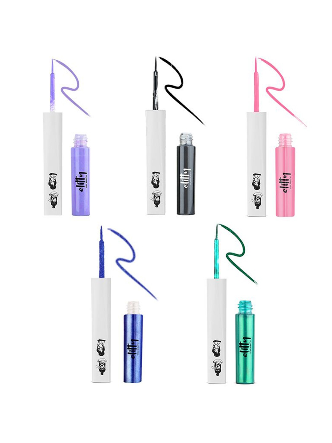 

Elitty Set Of 5 Mini Pop Colour Waterproof Liquid Eyeliner- 1 ml Each, Purple