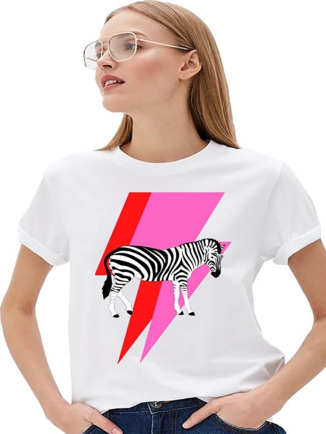 

VLAM Women Printed T-shirt, White