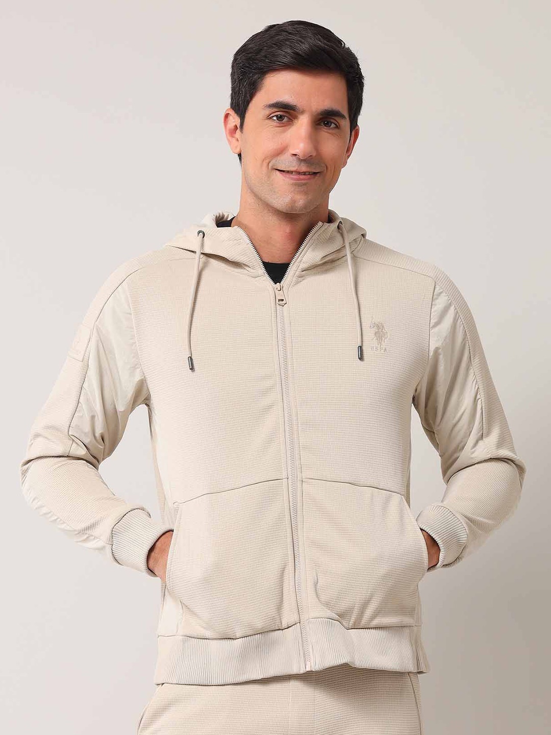 

U.S. Polo Assn. Denim Co. Men Hooded Sweatshirt, Beige