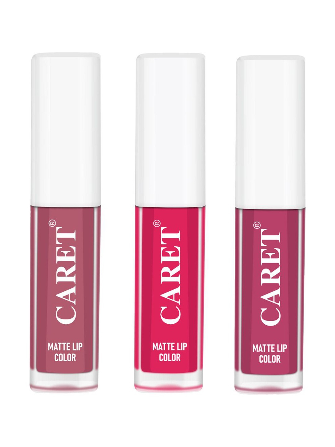 

CARET ORGANIC Set Of 5 Super-Pigmented Matte Lipsticks - 2 ml Each - 2-4-8, Pink