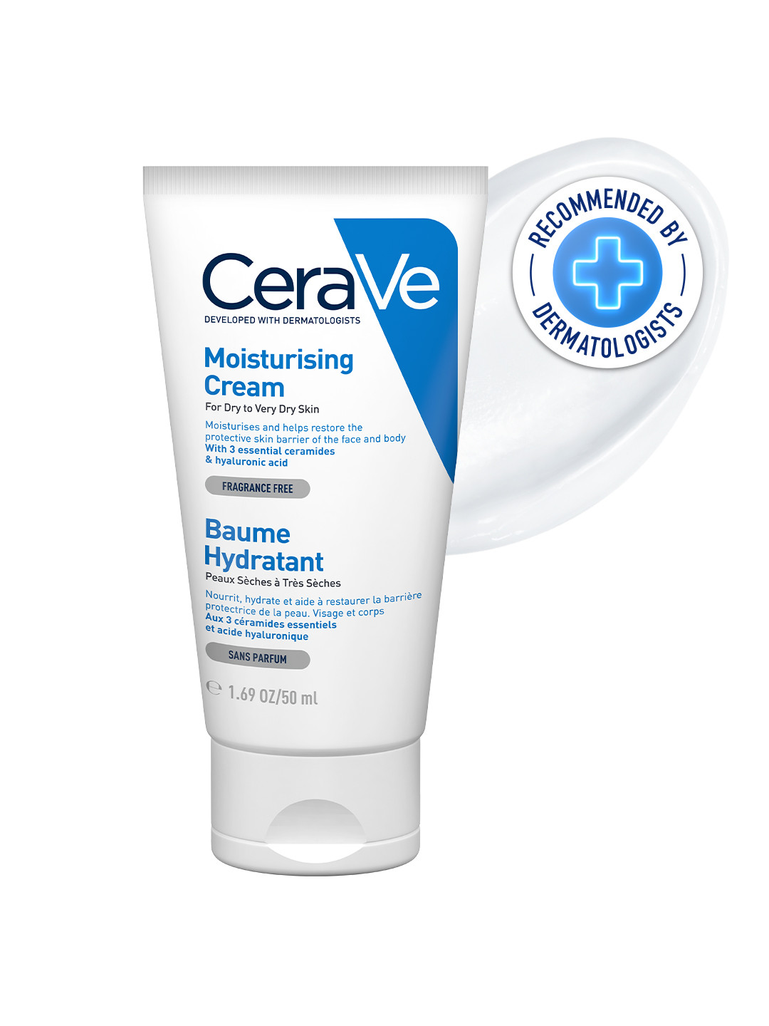 

CeraVe Moisturizing Barrier Repair Cream with Ceramides & Hyaluronic Acid - 50ml, White