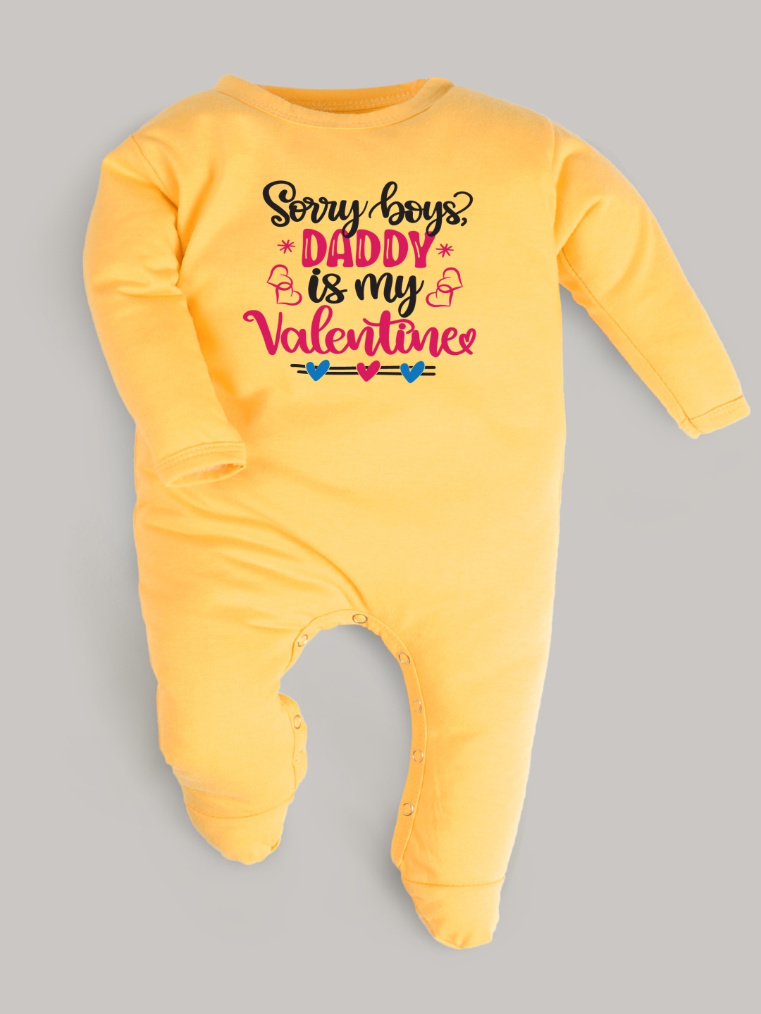 

FFLIRTYGO Infants Valentine Day Printed Cotton Sleepsuit, Yellow