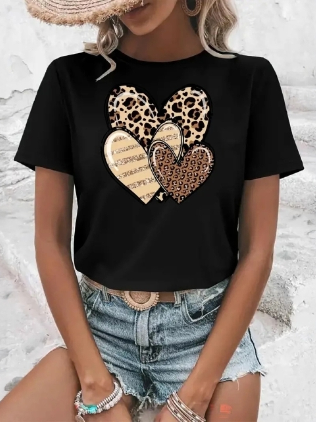 

StyleCast Women Graphic Printed Round Neck T-shirt, Black