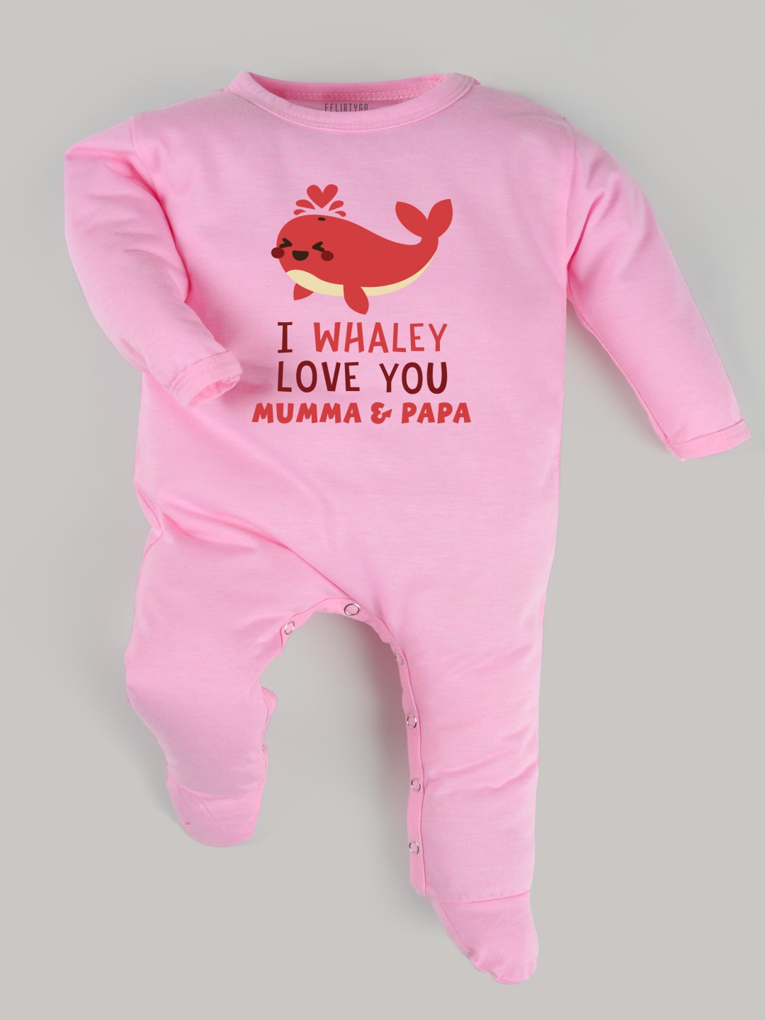 

FFLIRTYGO Infants Valentine Day Printed Cotton Sleepsuit, Pink