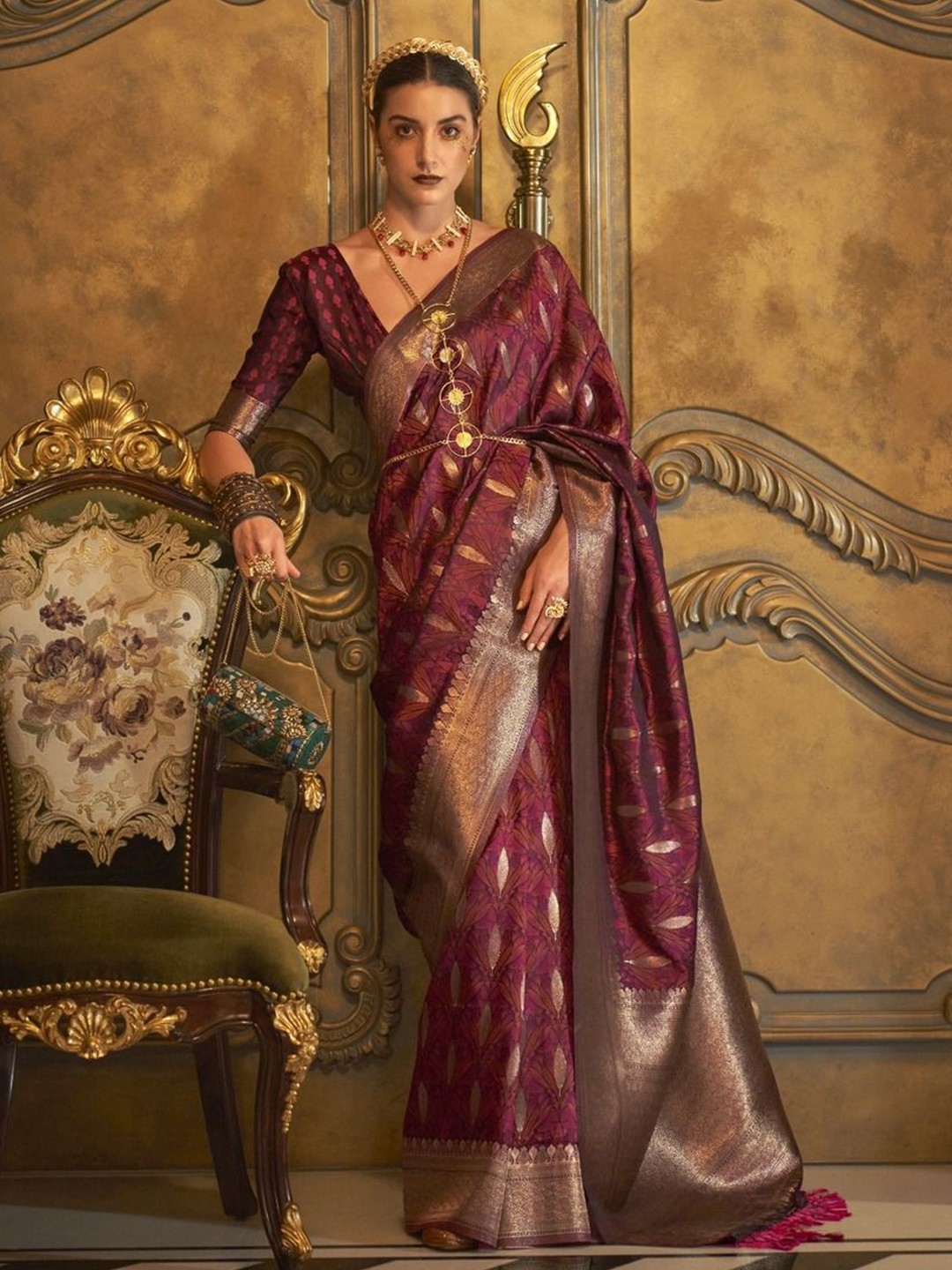 

Anouk Woven Design Banarasi Saree, Maroon