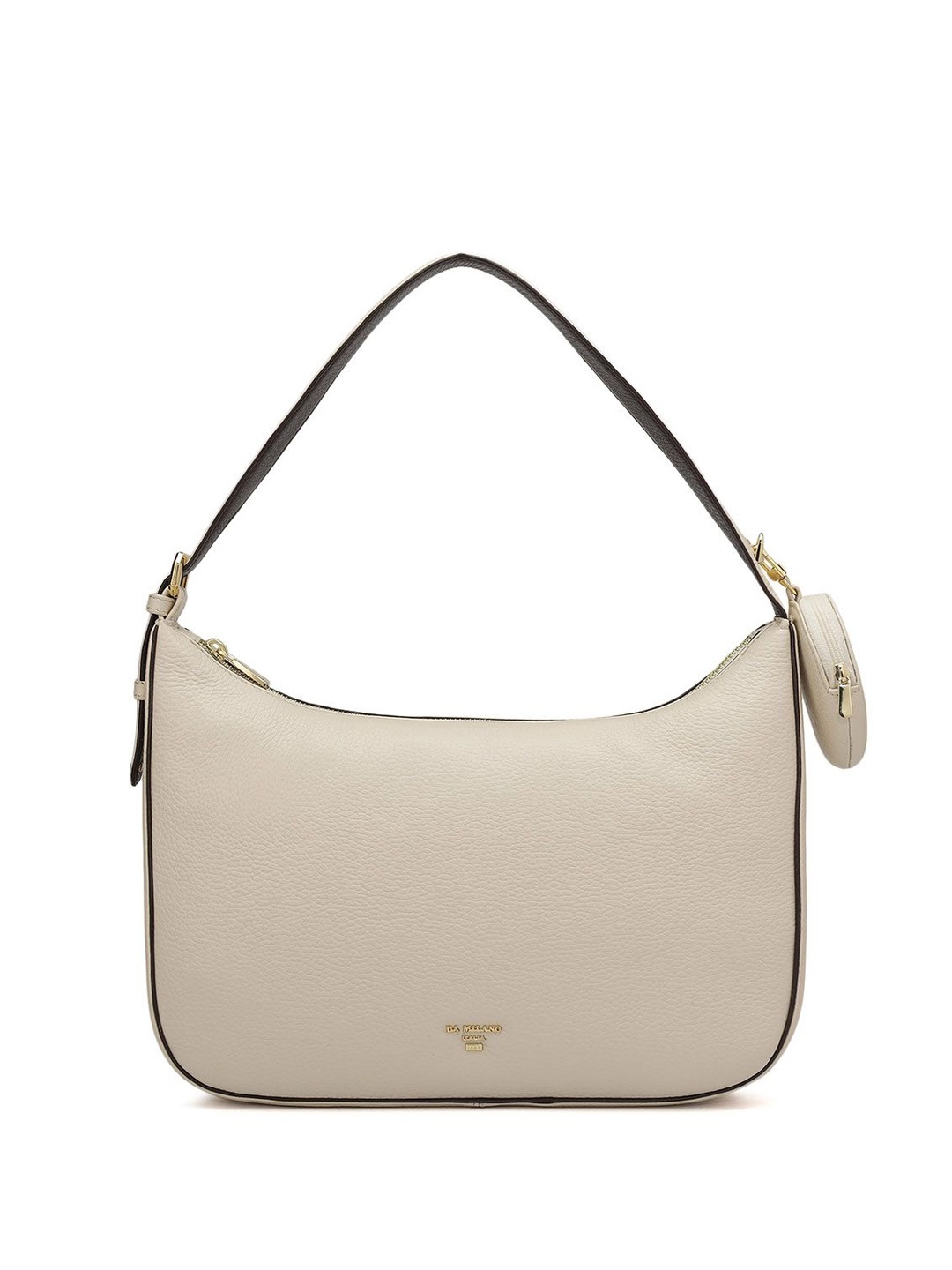 

Da Milano Women Solid Structured Leather Shoulder Bag, Beige