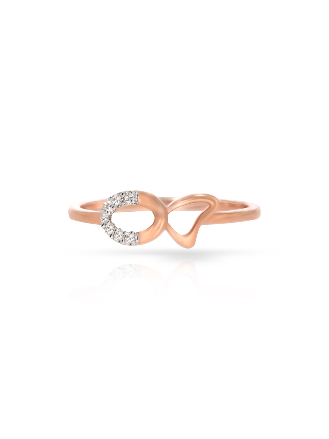 

BHIMA 18K BIS Hallmark 750 Purity Embrace Diamond Ring, Rose gold