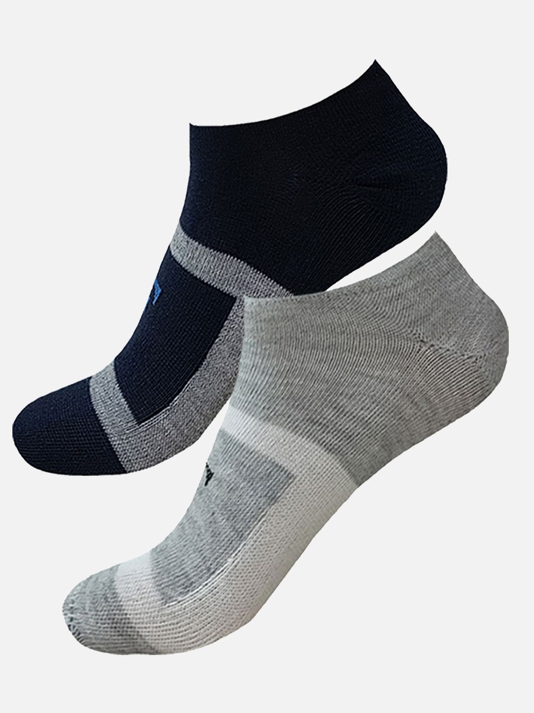 

StyFun Men Pack Of 2 Patterned Moisture-Wicking Ankle Length Socks, Grey