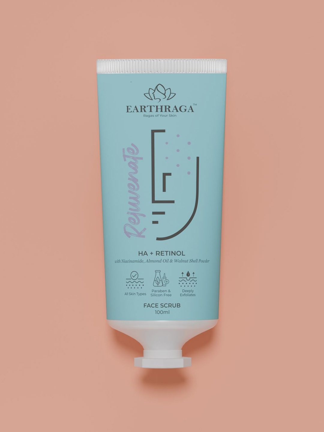 

Earthraga HA + Retinol Face Scrub- 100 ml, Blue