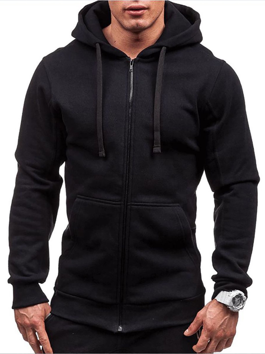 

StyleCast x Revolte Men Hooded Front-Open Sweatshirt, Black