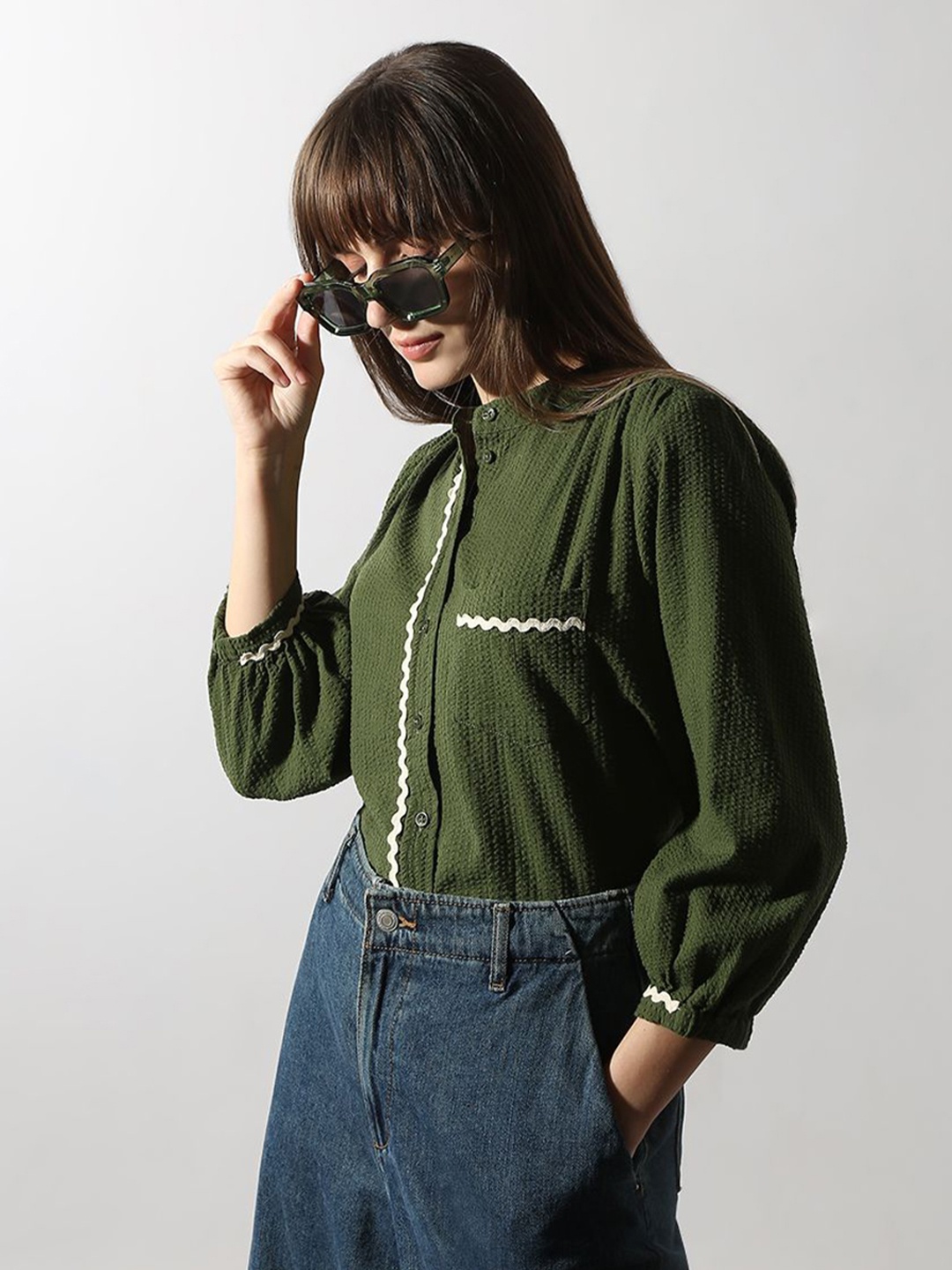 

Vero Moda Women Opaque Casual Shirt, Green