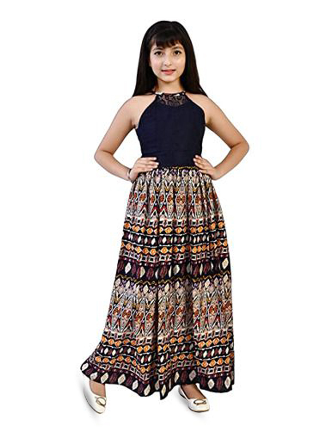 

NEYSA Floral Print Crepe Maxi Dress, Brown