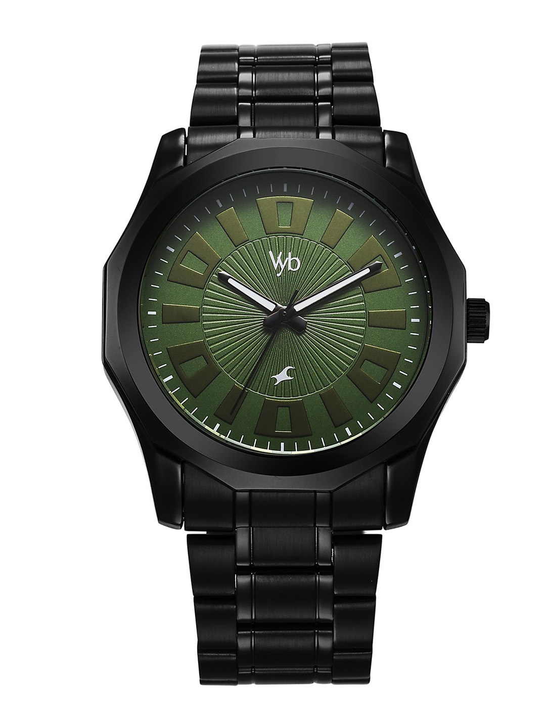 

Fastrack Vyb Horizon Men Textured Dial & Straps Reset Time Analogue Watch FV30019NM01, Green